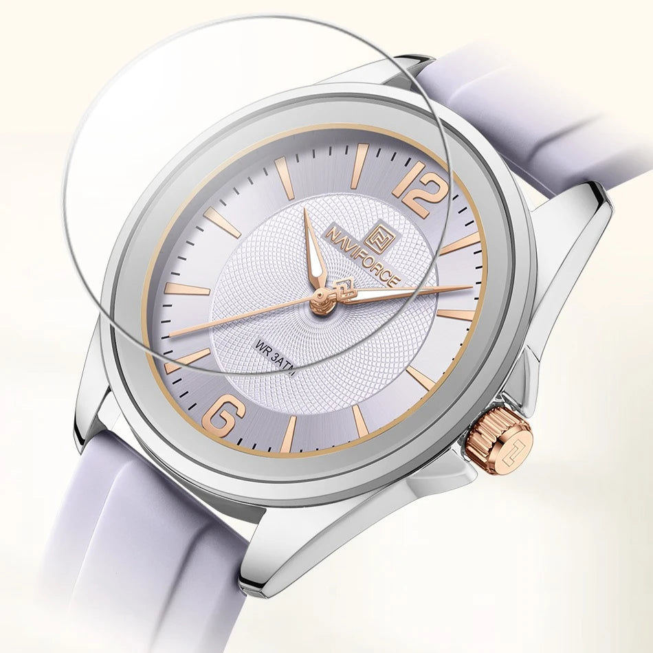 Nuevo estilo NAVIFORCE Relojes para mujer Reloj de pulsera deportivo con correa de silicona Reloj de cuarzo para mujer Reloj de regalo Reloj Mujer Relojes Femeninos