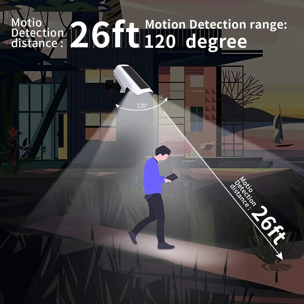 Luces solares con sensor de movimiento para exteriores, 2000 lúmenes, 77 LED, luz LED solar con sensor de movimiento, cámara de seguridad inalámbrica, focos para exteriores