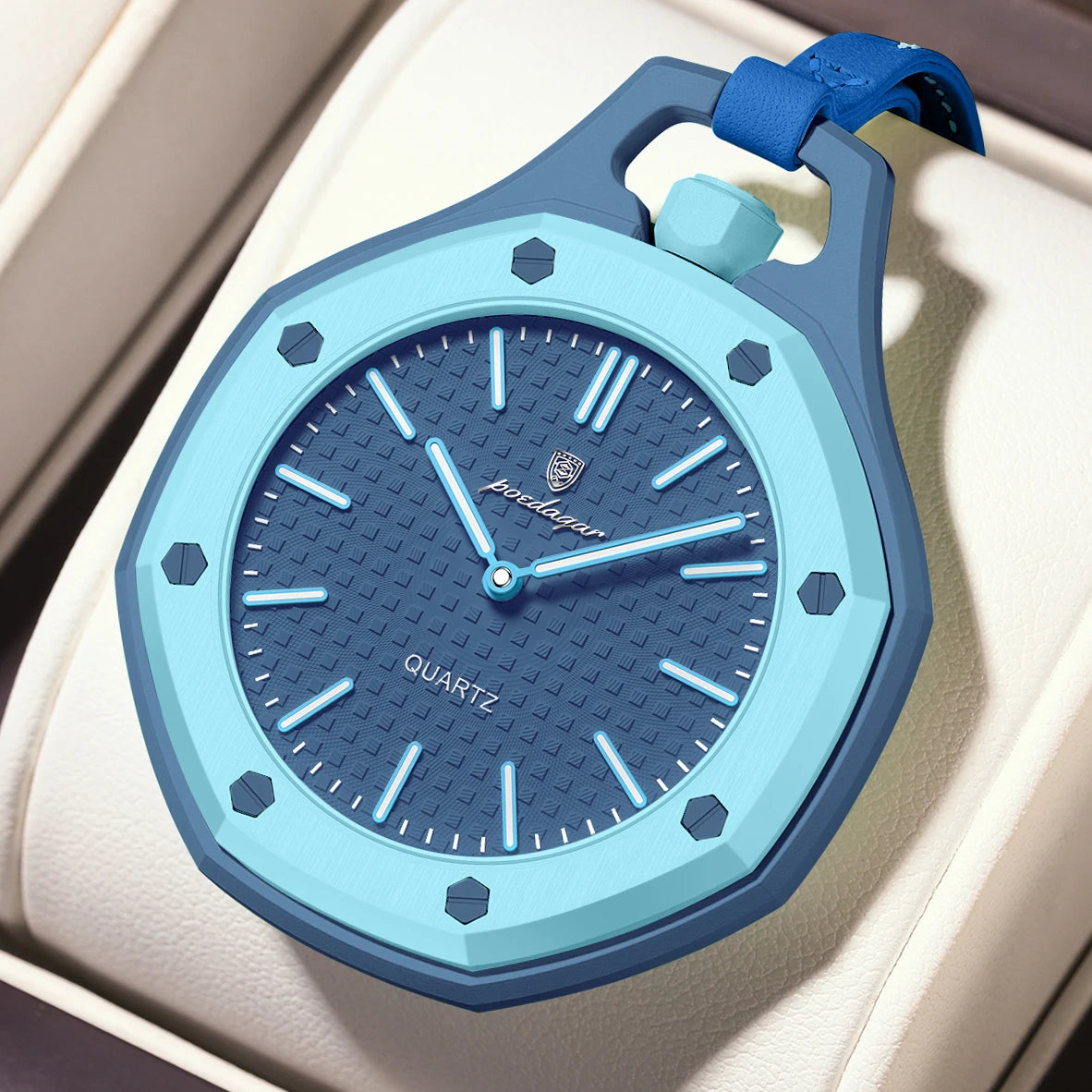 Reloj de pulsera de cuarzo para hombre POEDAGAR, estilo juvenil, portátil, con colgante decorativo, resistente al agua, luminoso y de colores dulces a la moda