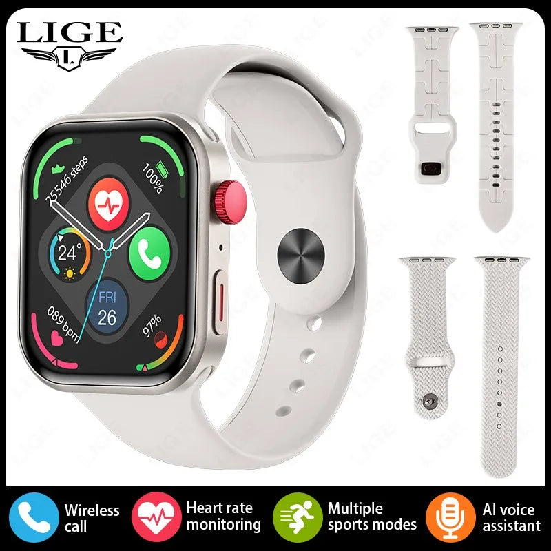 LIGE New Smart Watch Men Wireless Charging Sports Fitness Tracker Health ECG Monitor BT Call Smart Watches Women For Android iOS