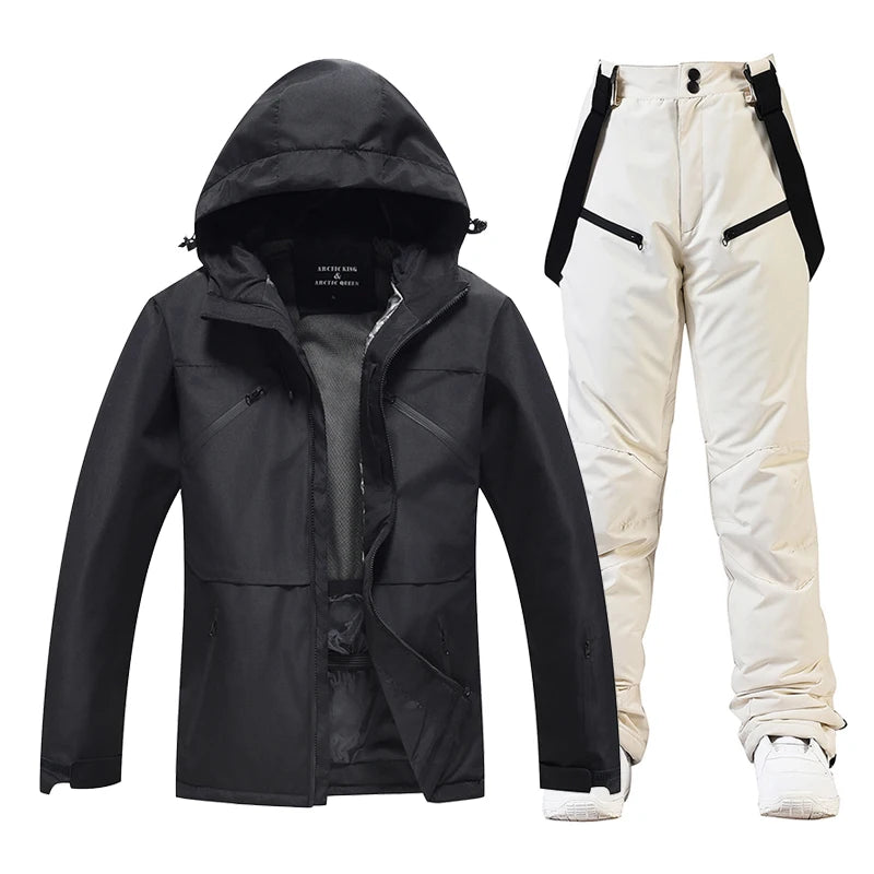 Conjunto de traje de esquí impermeable para hombre y mujer, traje de nieve, conjunto de chaqueta y pantalón de esquí, ropa de exterior, snowboard, en general