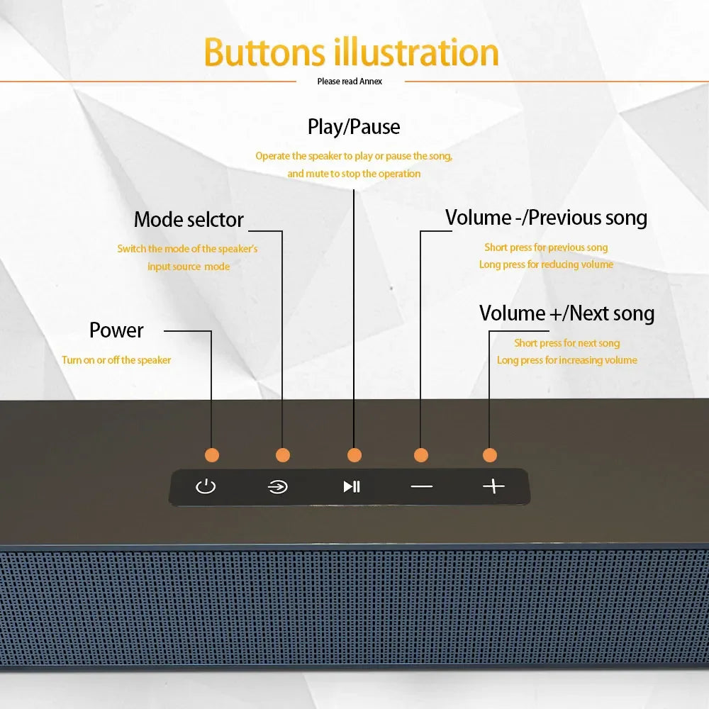 Sistema de Altavoces con Barra de Sonido Inalámbrica Bluetooth, Sonido Envolvente Estéreo, Altavoz de Sonido Superpotente, Sistema de Cine en Casa con Cable para TV y Proyector