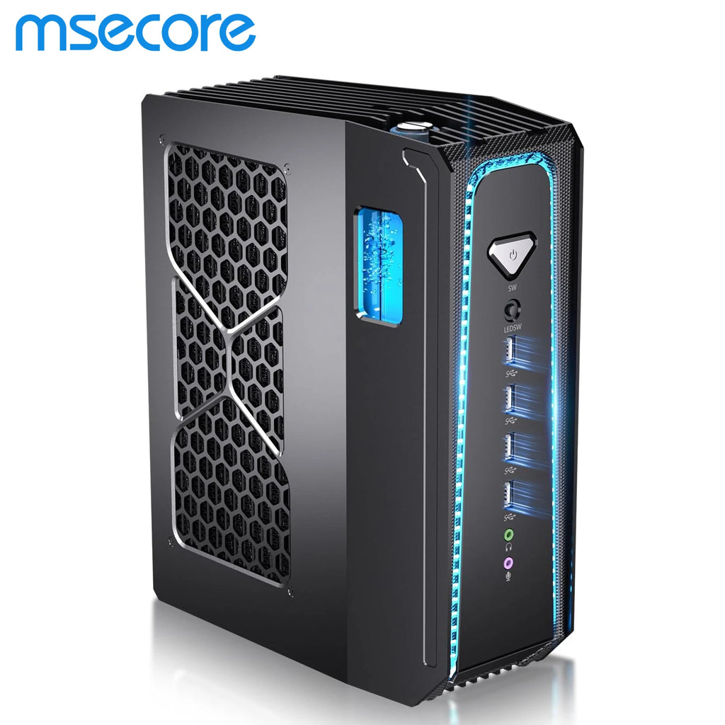 Msecore Intel Core I9-14900KF RTX5070, Tarjeta Gráfica Dedicada, Refrigeración Líquida, Mini PC, Windows 11, Computadora de Escritorio para Juegos, DDR5 NVME WIFI6E