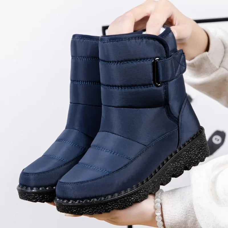 Botas De Mujer antideslizantes impermeables Botas De nieve De invierno zapatos De plataforma para Mujer Botas De tobillo cálidas zapatos acolchados De algodón Botas De Mujer