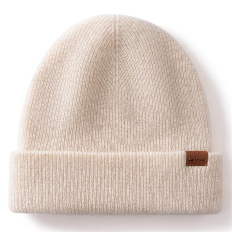 Gorros de invierno para mujeres/hombres, gorros informales para exteriores, gorros tejidos de Cachemira, gorro grueso de dos capas, gorro cálido a prueba de viento para Unisex
