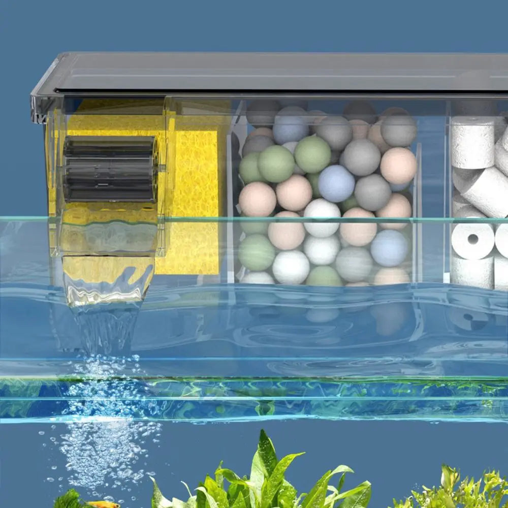 Wall Mounted Fish Tank Built-in Silent Waterfall Filter Box Circulating With Water Pump Circulating Water Purifier for Home