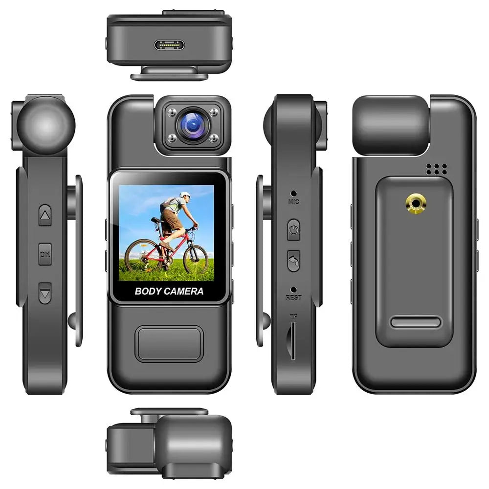 Cámara Corporal 4K Ultra HD, Mini Cámara Portátil con Visión Nocturna, 180° °   Lente Giratoria, Larga Duración de Batería, Grabación de Video