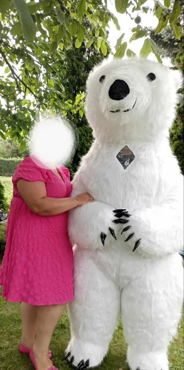 Nuevo disfraz inflable de Panda gigante, disfraz de mascota de oso Polar divertido de calle, disfraz de Fursuit inflable para adultos de Halloween