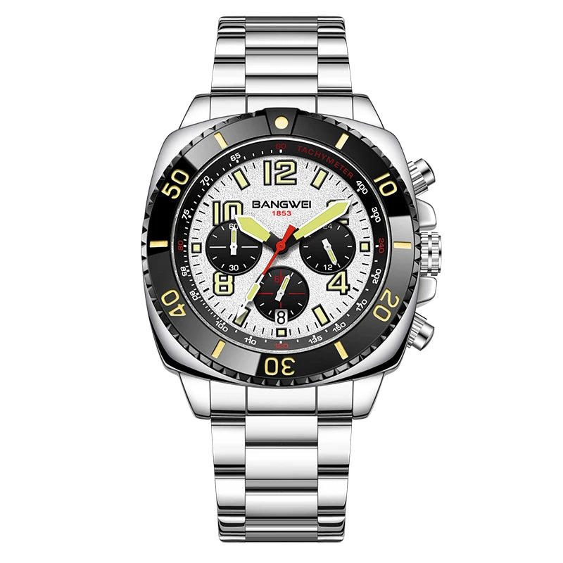 Reloj de cuarzo para hombre LIGE BANGWEI, esfera digital, elegante, de negocios, de lujo, con fecha automática, resistente al agua, luminoso, de acero inoxidable, estilo casual