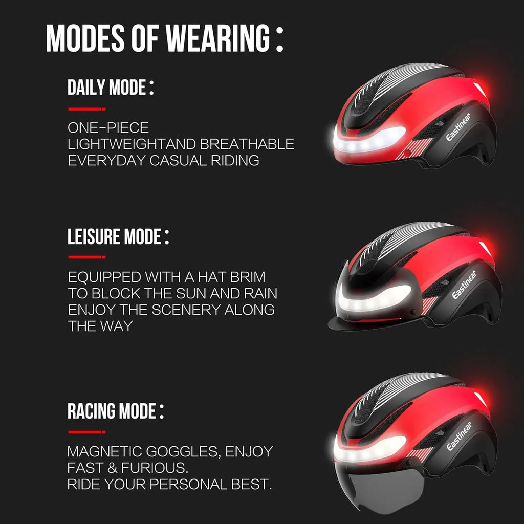 Casco de Ciclismo LUMDEER con Luces, Casco de Ciclismo de Carretera para Hombres y Mujeres, Accesorios Profesionales para Ciclismo Deportivo al Aire Libre