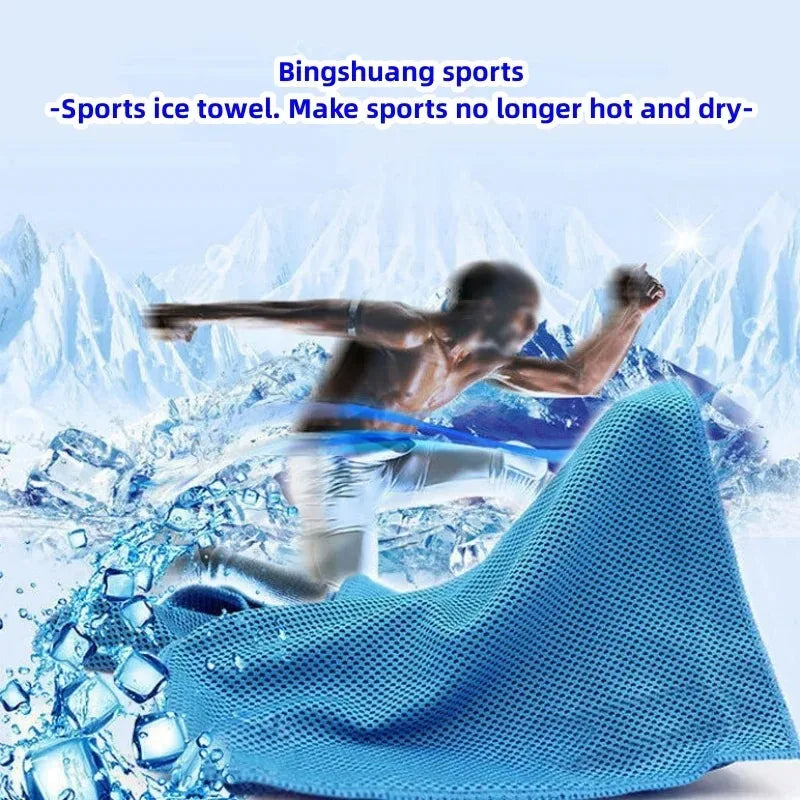 Toalla Deportiva de Secado Rápido, Toalla Enfriadora para Exteriores, Toallas de Hielo Enrollables, Suaves y Transpirables, Adecuadas para Yoga, Correr, Fitness, Camping, Natación