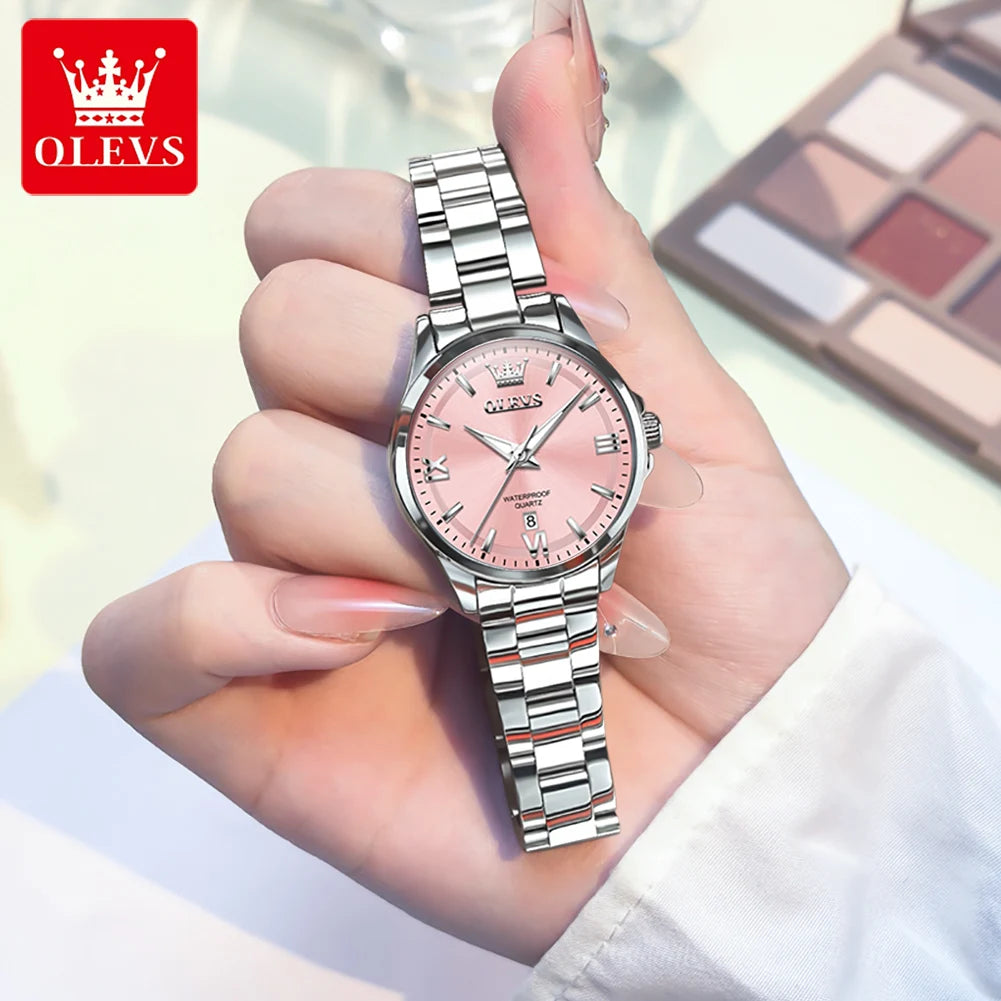 Reloj OLEVS 3668 para mujer, moderno, resistente al agua, luminoso, de cuarzo, con fecha automática, pulsera para dama, caja de regalo original.