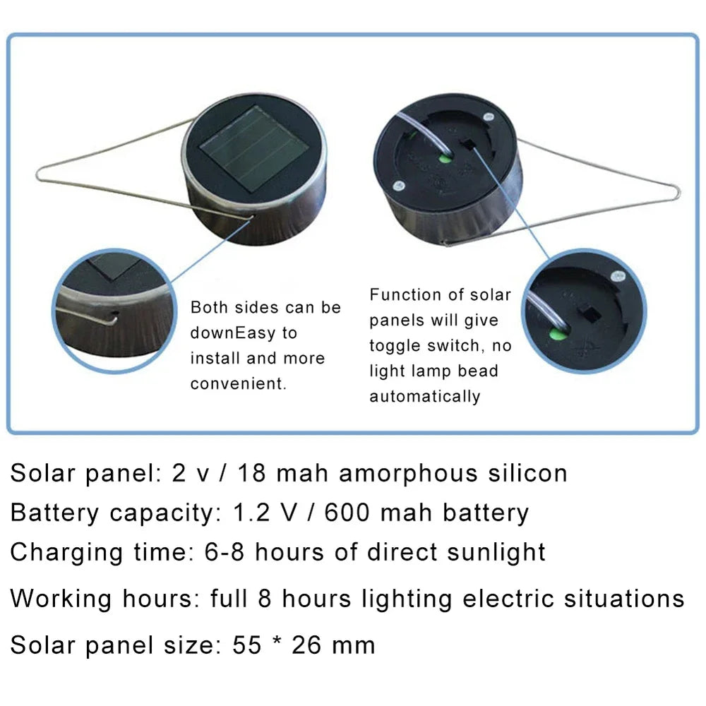 Luz de bola Solar para exteriores con luz de mariposa, lámpara colgante decorativa, LED, impermeable, luz colgante para jardín, decoración de patio, noche