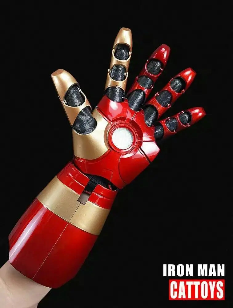 Nuevo Mk43 1:1 vengadores Marvel Iron Man guantes de brazo brillantes Cosplay accesorios de rendimiento figura usable juguetes muñecas regalos