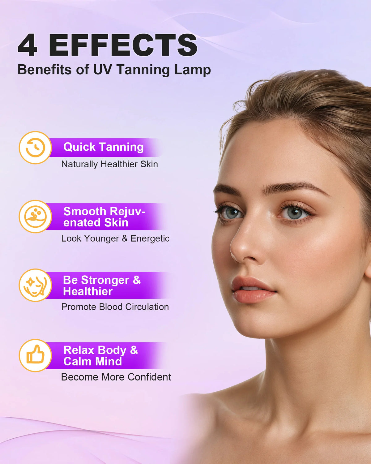 Lámpara Solarium de bronceado de 50W para todo el cuerpo, 250 Uds., luz azul, lámpara de bronceado UV redonda de 460nm, soporte ajustable plegable y ganchos para colgar