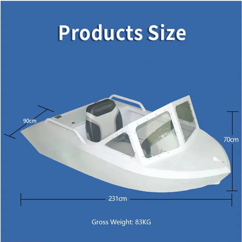 Mini barco de chorro de alta velocidad personalizado de 15kw, esquí acuático de aluminio, Jet Ski para botes de remos, barco de Karting eléctrico para deportes acuáticos