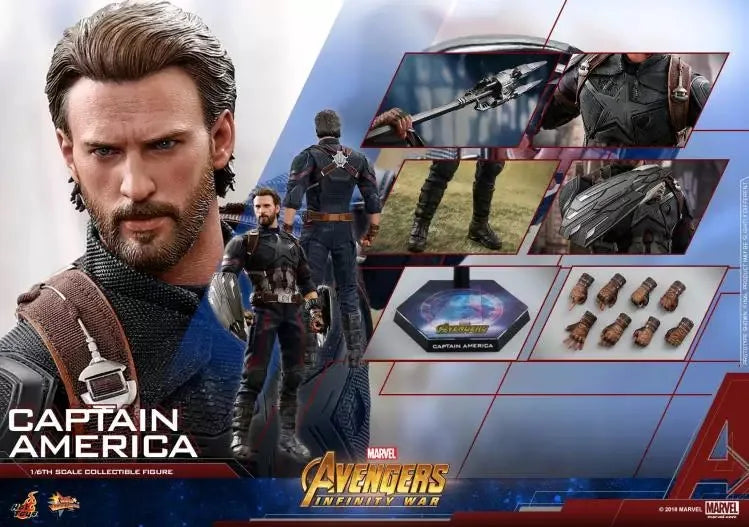 Figura de acción de Steve Rogers Capitán América de Hot Toys, escala 1/6, figura de anime de Avengers, estatua MMS480, modelo de colección, juguete edición de lujo
