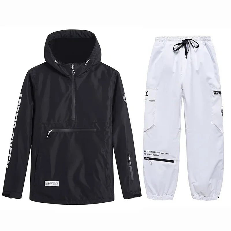 Conjuntos de Trajes de Nieve para Hombre y Mujer, Ropa de Snowboard, Ropa de Invierno para Exteriores, Sudadera con Capucha, Traje Impermeable, Chaqueta de Esquí + Pantalones