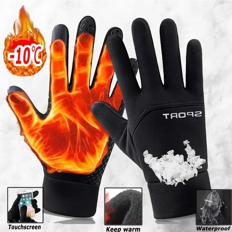 Guantes cálidos de invierno, impermeables, con pantalla táctil, antideslizantes, para montar en motocicleta, suministros para exteriores, para pescar, esquiar y correr