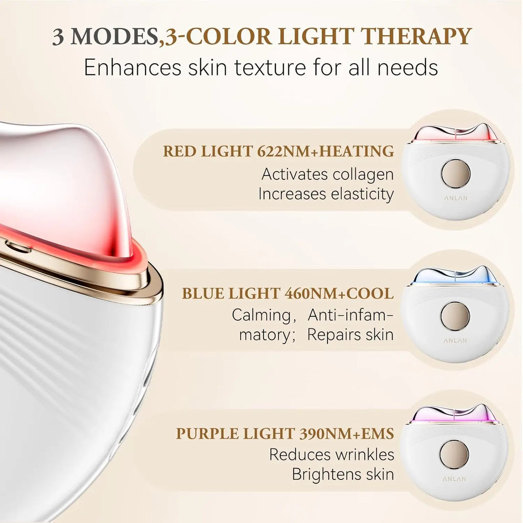 ANLAN Masajeador Guasha Eléctrico Lifting Facial EMS Antienvejecimiento Elimina Edema Reafirma la Piel Raspado Térmico Dispositivo de Belleza para el Cuidado de la Piel