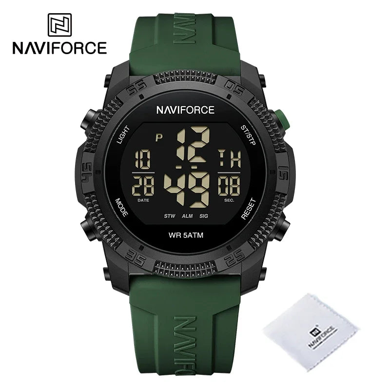 Relojes electrónicos NAVIFORCE nuevos y originales para hombre, tendencia sencilla, reloj de pulsera con correa de silicona, resistente al agua 5ATM, reloj deportivo para hombre