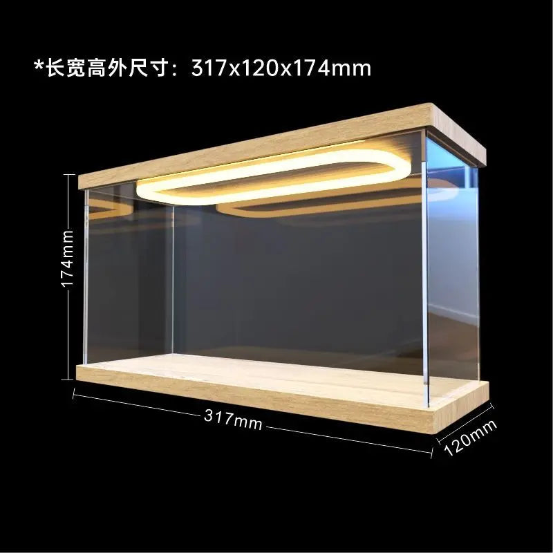 Caja de almacenamiento de acrílico con iluminación para bloques de construcción Lego, expositor altamente transparente a prueba de polvo para figuras de animación
