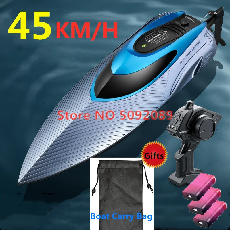 Lancha rápida RC de alta velocidad 45 km/h, barco de control remoto grande de 37 cm, 2.4G, embarcación de remo, impermeable, con reinicio de vuelco, barco de carreras RC, juguete RC