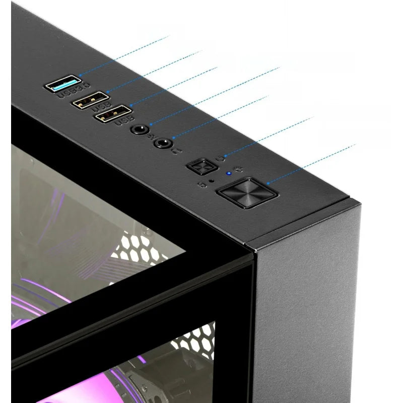 Computadora de Escritorio Ryzen 5 |   16GB de RAM DDR3 |   GeForce RTX 1060 8GB |   Computadora de Alto Rendimiento para Juegos y Diseño, PC Negra para Juegos