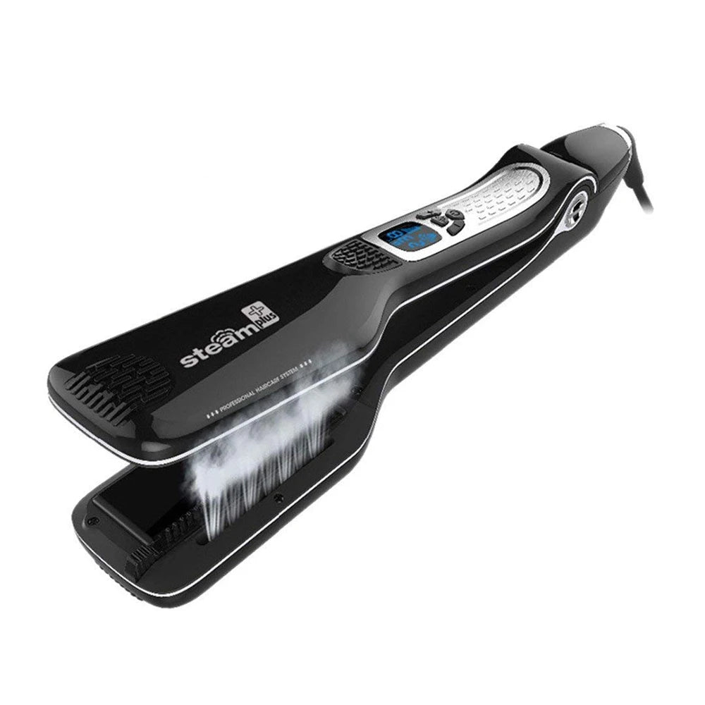 Plancha de pelo profesional, plancha plana de vapor, cepillo alisador, cepillos eléctricos para el cabello, alisadores de vapor de turmalina de cerámica