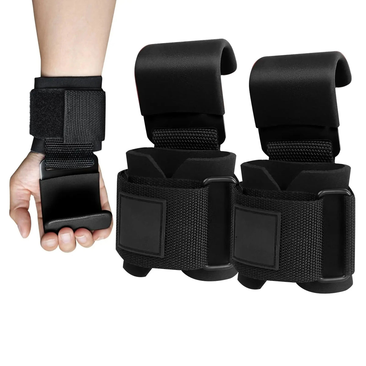 Gancho de elevación para Fitness, soporte de agarre de mano, gancho de elevación duro, correa para muñeca, guantes de fitness para hombres y mujeres, 2 uds.