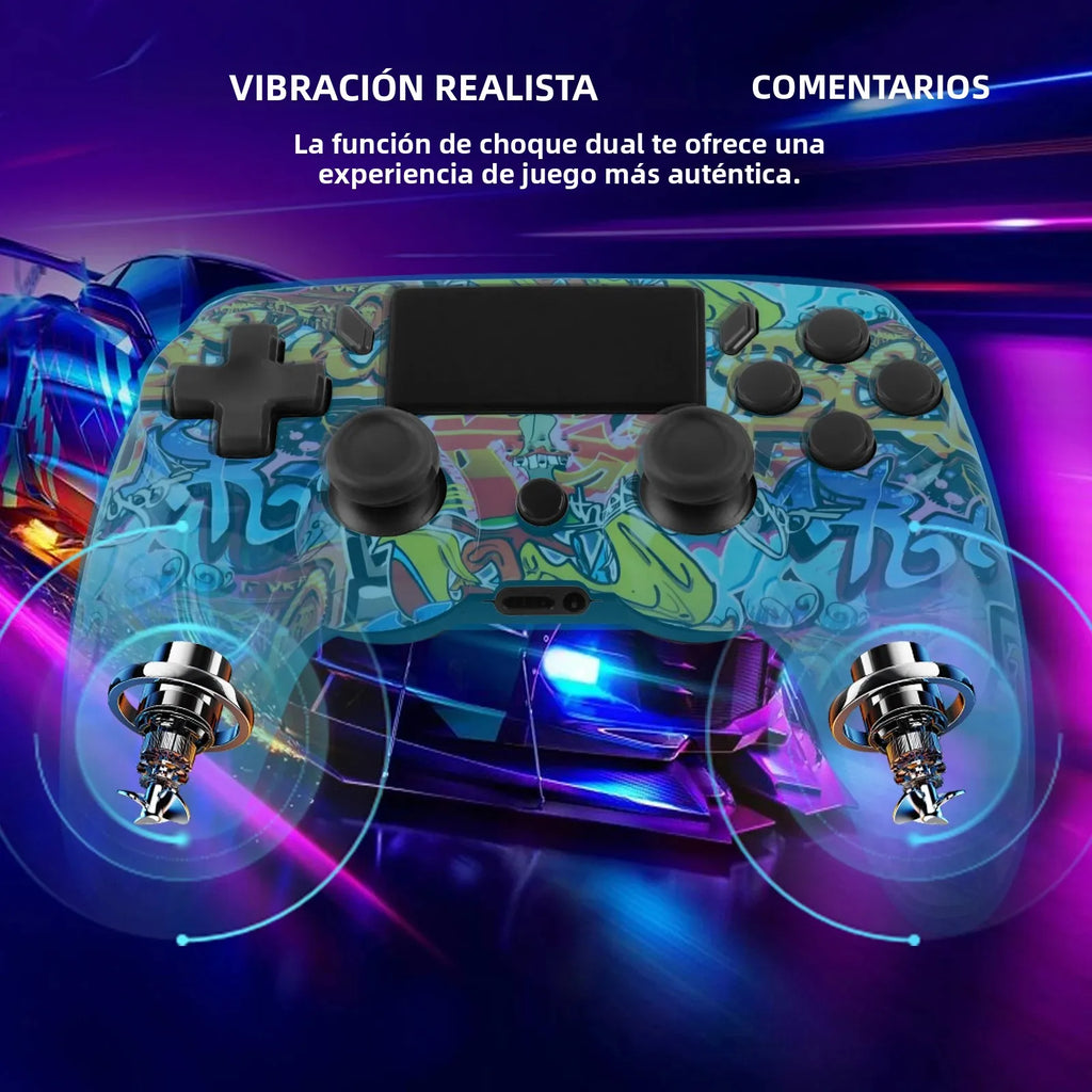 Mando inalámbrico Bluetooth GAMINJA P47, Gamepad con giroscopio de 6 ejes, panel táctil tipo joystick para PC, doble vibración, compatible con PS4, PC, Windows 7 y 8