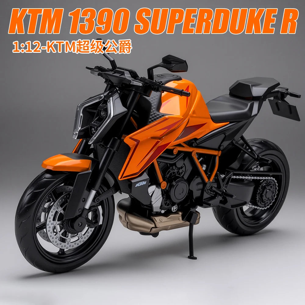 NEW 1/12 KTM RC1390 1390 Motorcycle Model Toy Vehicle Collection Autobike Shork-Absorber Off Road Autocycle Toys Car