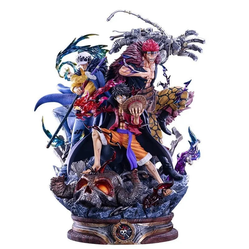 Figuras de One Piece, Luffy, Trafalgar, 3 Capitanes, Muñeco de PVC de 20 CM, Adorno de Escritorio, Regalo de Anime, Colección