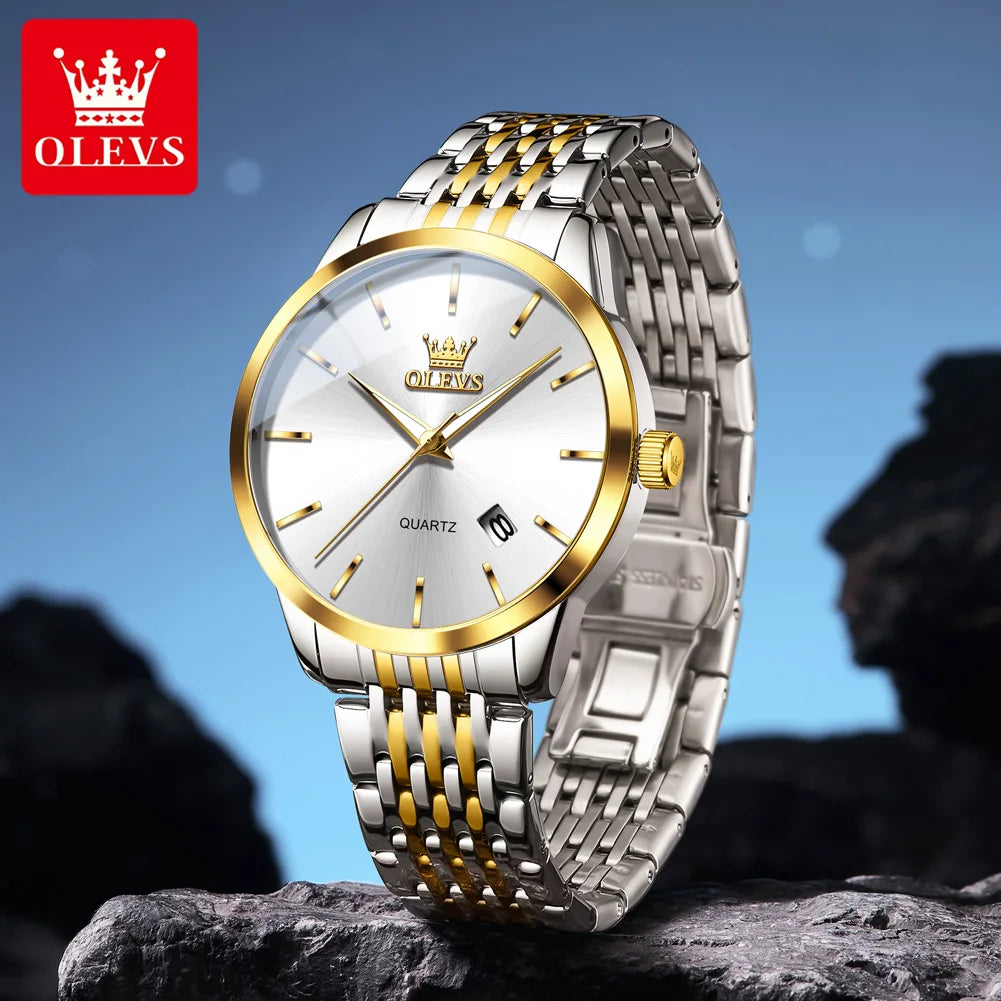 OLEVS Watches Man 2907 Original Casual Fashion Sports Quartz Watch Waterproof Luminous Automatic Date Mens Watch Gift Box