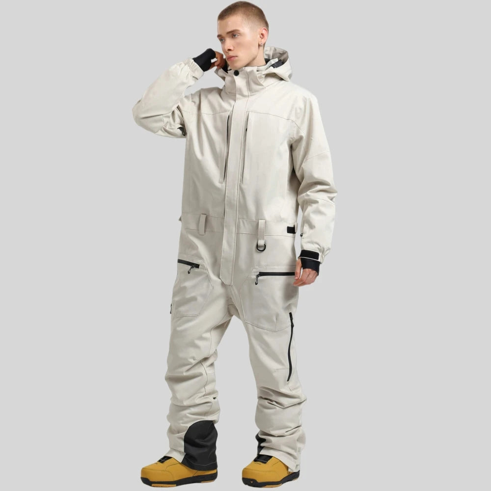 GSOU-ropa de trabajo de esquí para hombre, mono, chaqueta de una pieza, conjunto de pantalón, mono térmico de invierno para campo de nieve, ropa deportiva impermeable