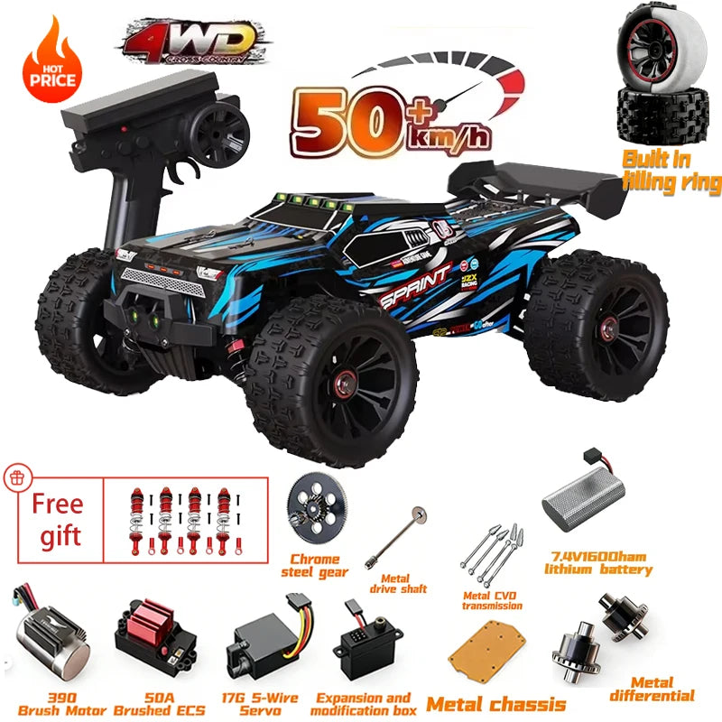 SG116MAX SCY9522 1:16 Auto de Carreras de Alta Velocidad con Derrape a 80KM/H, Motor sin Escobillas, 4WD, 9522PRO 50KM/H, Auto RC Todoterreno, Juguetes para Niños, Regalo