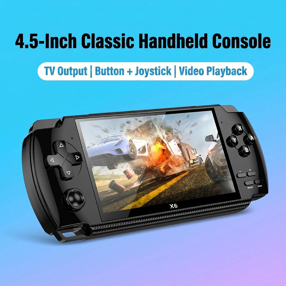 Consola de juegos portátil retro, pantalla IPS de 4.5 pulgadas, sistema Linux, dispositivo de juegos portátil, consola de bolsillo con juegos clásicos integrados