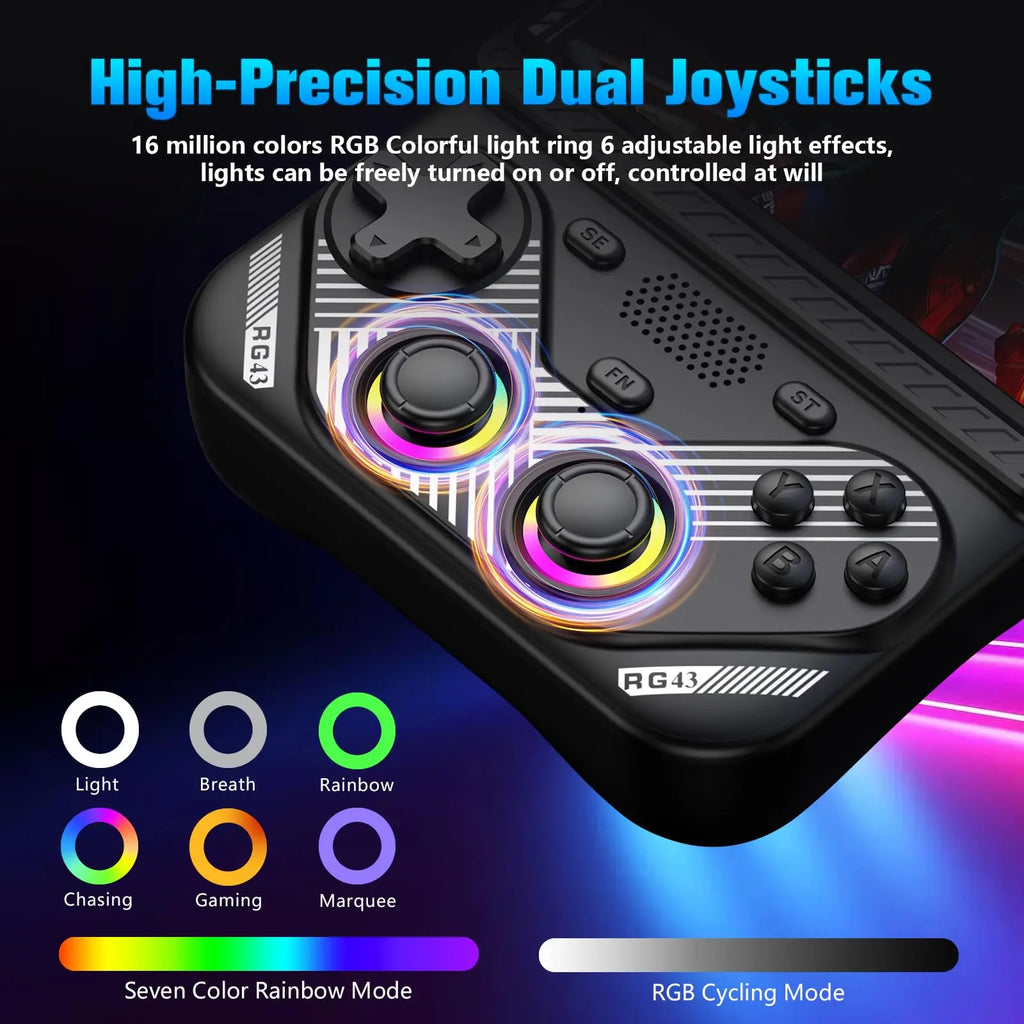 Consola de Juegos Portátil AISLPC RG43V PRO, Más de 22000 Juegos, RK3562, WIFI 2.4G, +30 Emuladores, Pantalla IPS de 4.3 Pulgadas, Reproductor de Video de Bolsillo