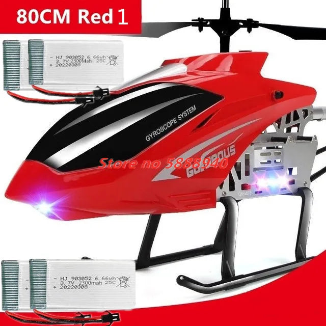 Helicóptero RC de Aleación Actualizado, 2.4G, 150M, 85CM, Gran Tamaño, Resistente a Caídas, con Luces LED, Control Remoto, Regalos