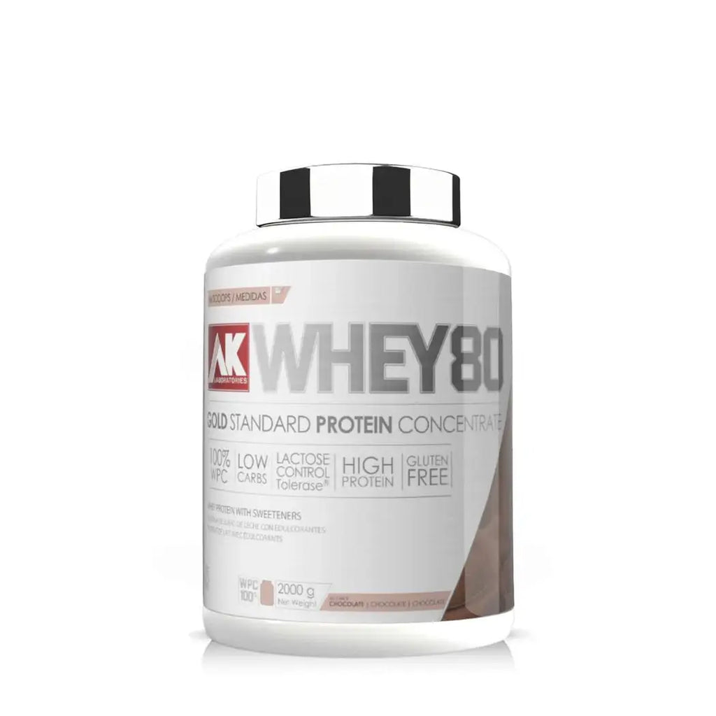 AK Laboratories WHEY 80 AK ™ [2 KG] - Proteínas de Suero Lácteo PREMIUM fabricado por Microfiltración mecánica en frio bajo en lactosa, grasa… con aromas naturales.