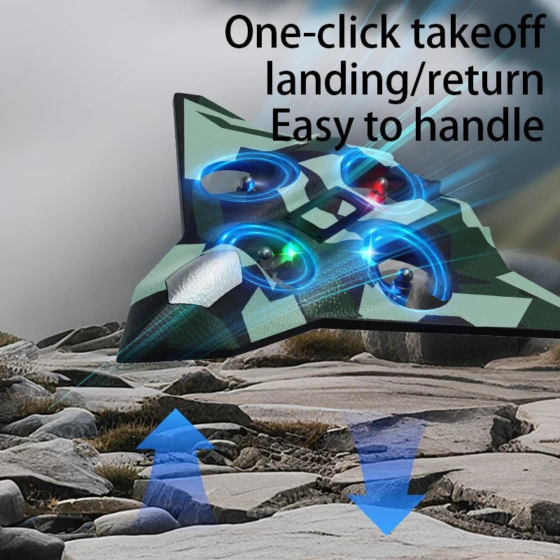CZ36 2.4G 10CH RC EPP Avión de combate de espuma - 360 grados acrobacias, despegue con una sola tecla, luces LED - El mejor regalo de juguete para niños