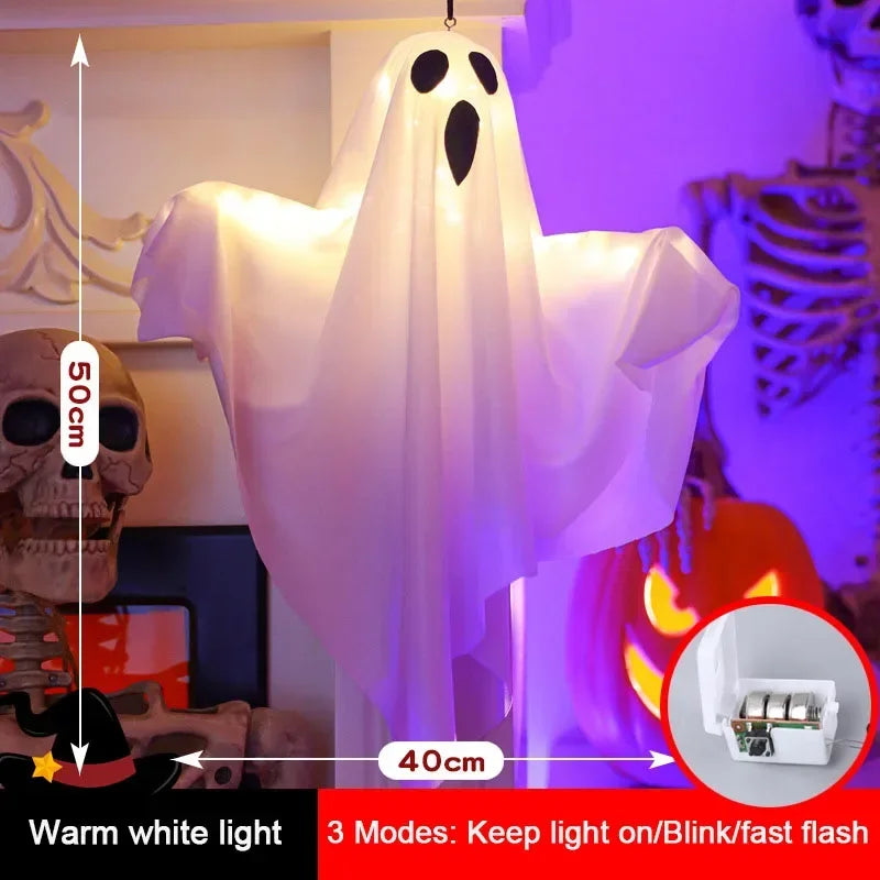 Linterna fantasma LED para Halloween, decoración del hogar colgante, casa fantasma al aire libre, Bar, linterna colgante, accesorio de terror, decoración de fiesta