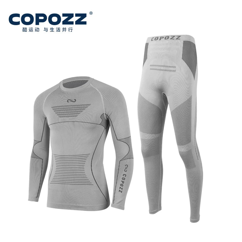 COPOZZ-Conjuntos de ropa interior térmica de esquí para hombre y mujer, chándal deportivo de secado rápido, ejercicio físico, camisas ajustadas, chaquetas, trajes deportivos