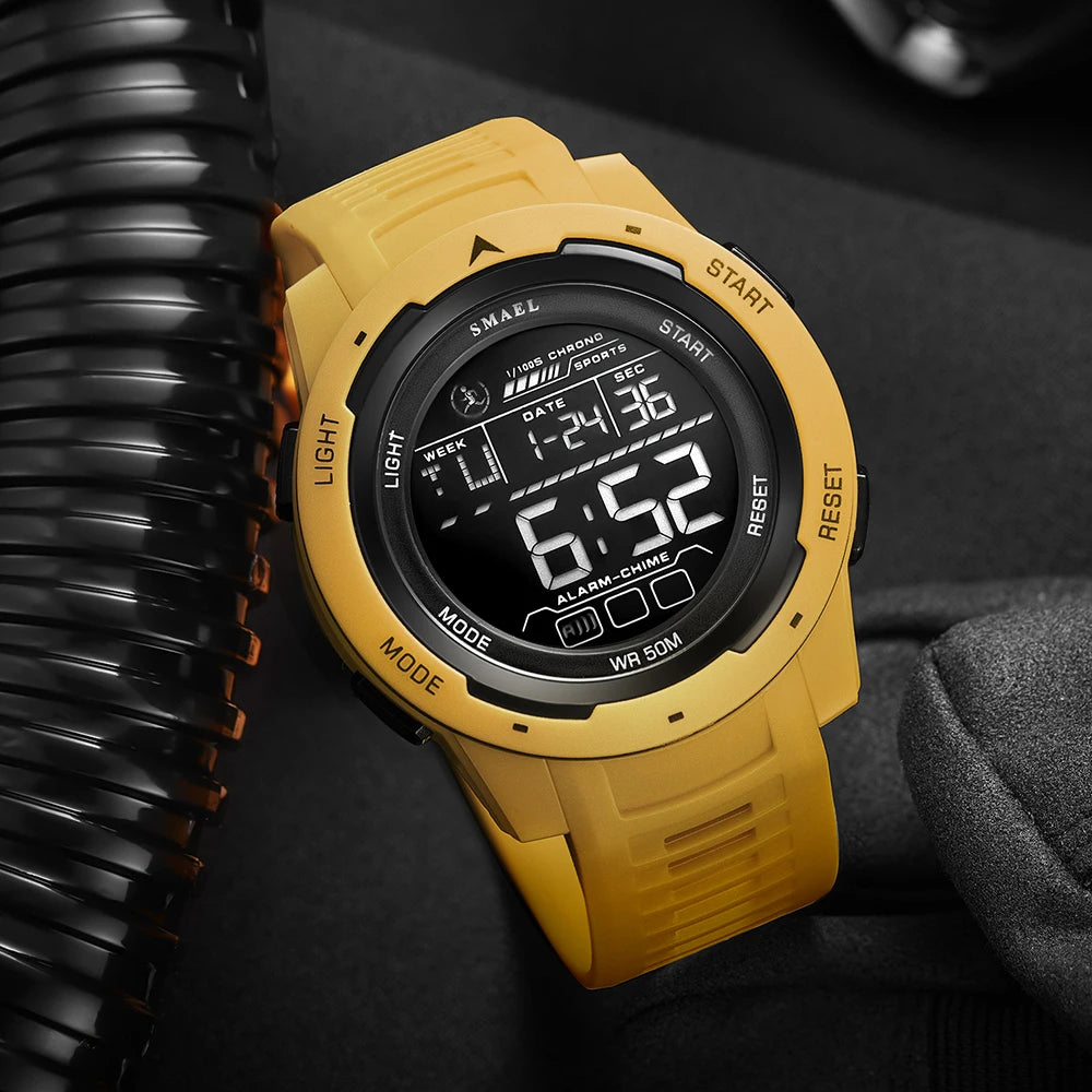 Reloj digital SMAEL 8105, reloj deportivo LED para hombre, resistente al agua 50m, cronómetro con luz para hombre