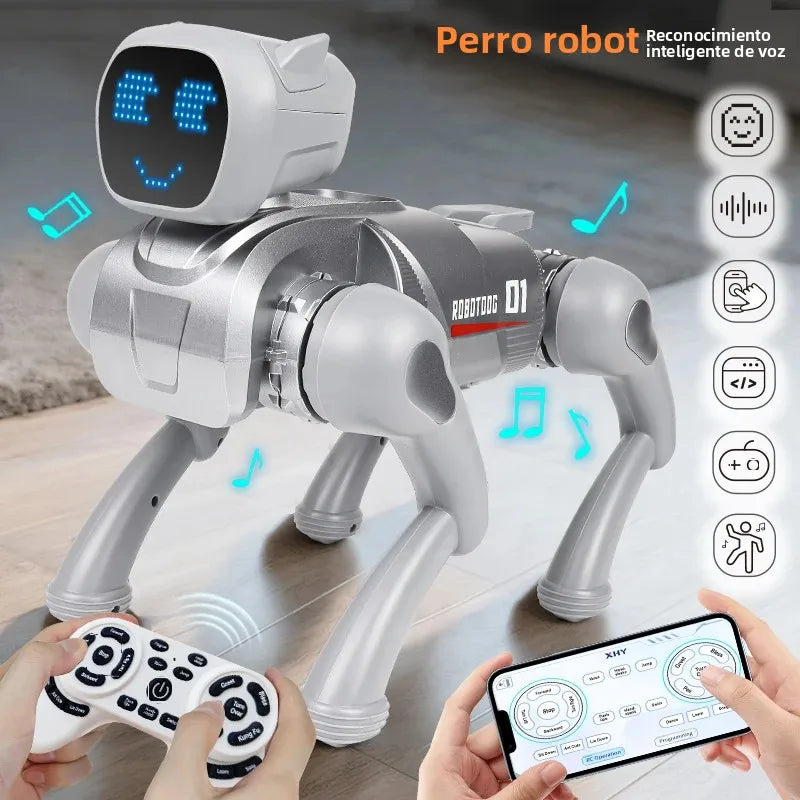 Intelligent robot dog, AI companion toy, voice commands, 20 types of action programming,singing and telling stories,child's gift