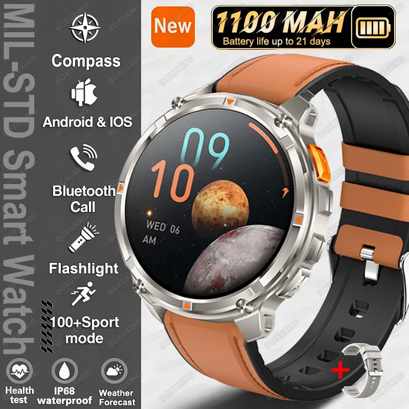 2026 Nuevo T-Rex 3 Ultra Reloj Inteligente 1100mAh, 5ATM Resistente al Agua, Deportes al Aire Libre, GPS, Monitor de Frecuencia Cardíaca, Brújula, Llamadas Bluetooth, Smartwatch