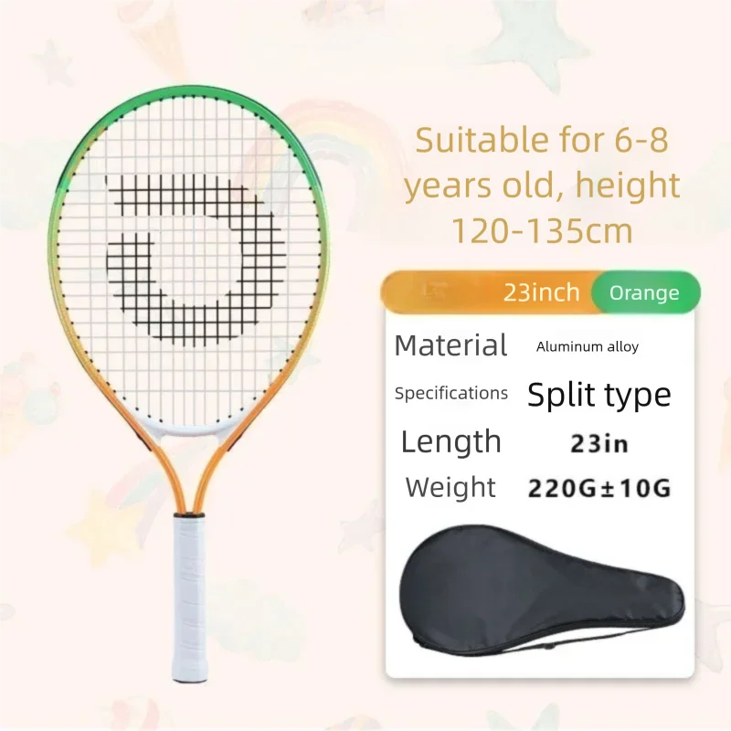Raqueta de Tenis para Niños, Raqueta de Entrenamiento para Principiantes, 19/21/23/25 Pulgadas, para Niños de Primaria, Adolescentes, de un Solo Uso