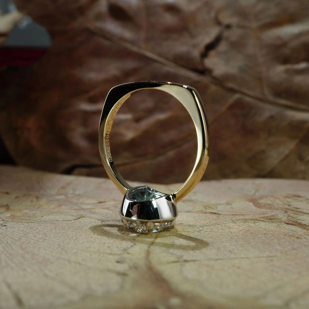 Anillo de Diamante Cultivado en Laboratorio de 3.0ct con Corte Pera, Certificado IGI, E VS1 CVD, Anillo de Oro Amarillo y Blanco de 18K para Mujer, Joyería de Boda