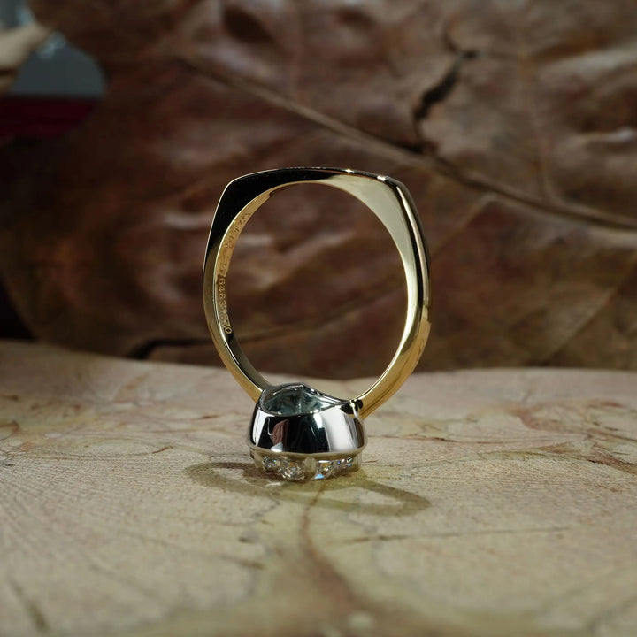 Anillo de Diamante Cultivado en Laboratorio de 3.0ct con Corte Pera, Certificado IGI, E VS1 CVD, Anillo de Oro Amarillo y Blanco de 18K para Mujer, Joyería de Boda