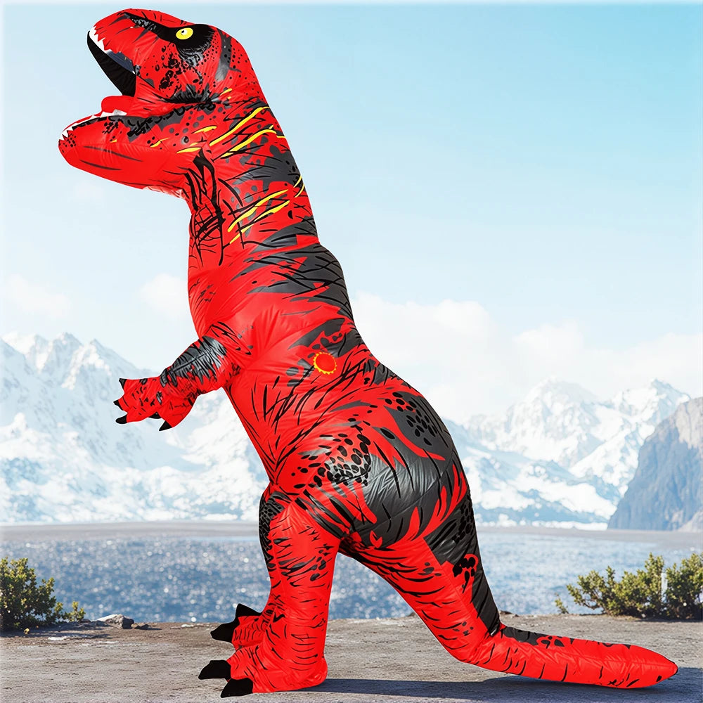 Disfraz Inflable Divertido de Mascota de Dibujos Animados, Raptor, Dinosaurio, para Purim, Halloween, Navidad, Disfraz de Cosplay para Adultos, Traje de Anime